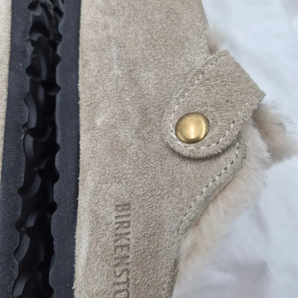Birkenstock Boston Shearling Clog Taupe Leather Slip-ons clogs Men's 42 US 9-9.5